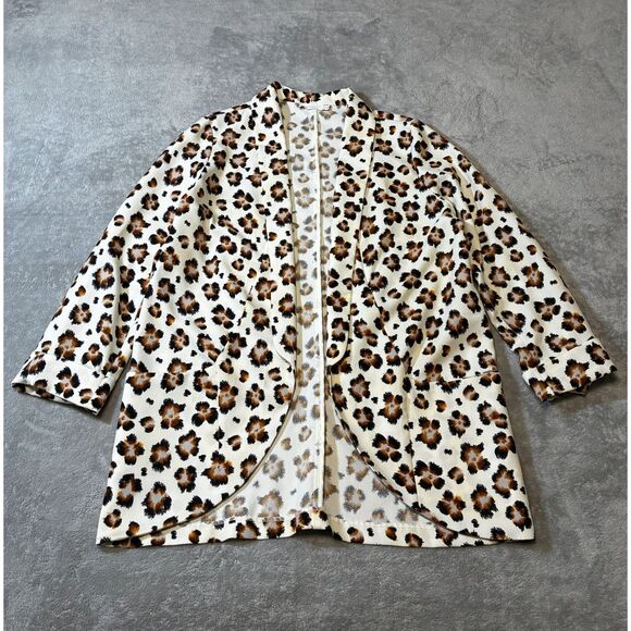 Lush Leopard Print Blazer Women’s XL – Lightweight Open Front Jacket - Picture 1 of 6